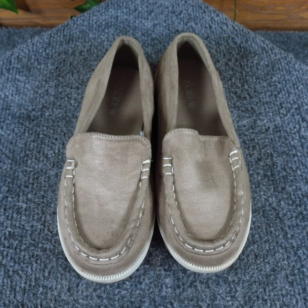 J. Crew Toddler Loafers Size 12 Boys Girls Slip On Shoes Tan Faux Suede Classic